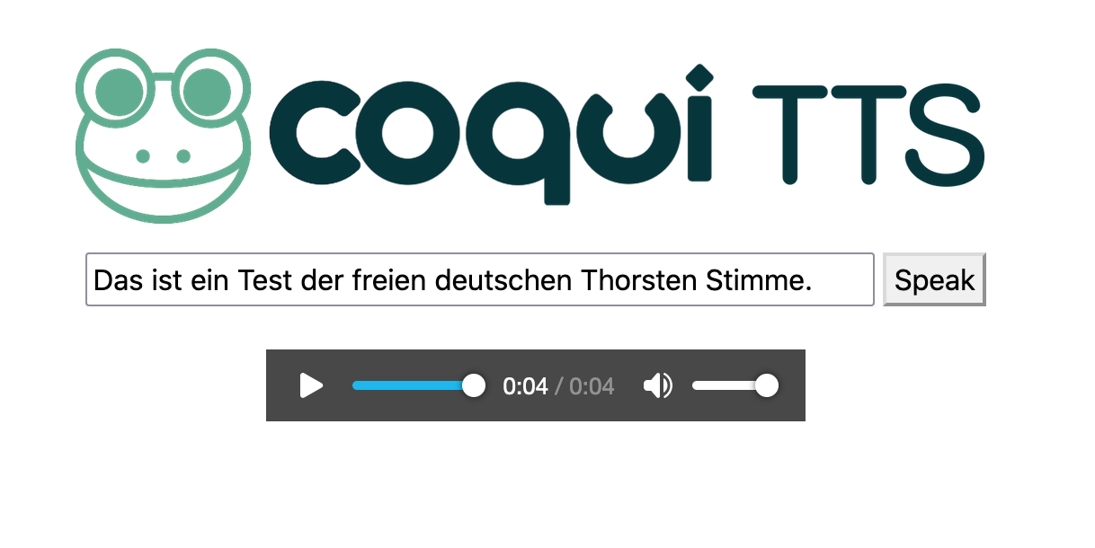 Coqui web interface 