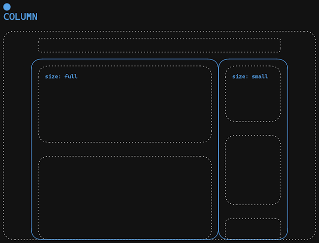 column configuration small-full-small