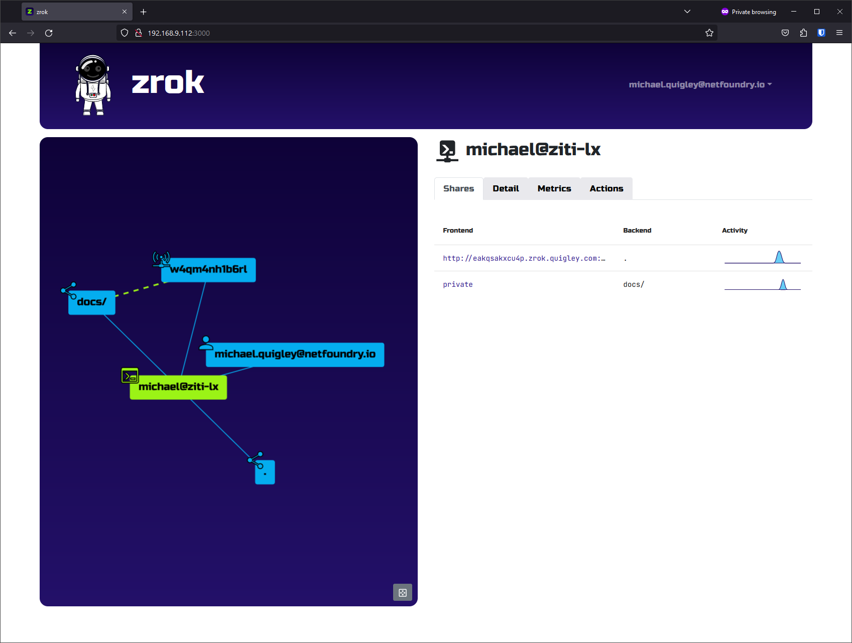 zrok Web Console